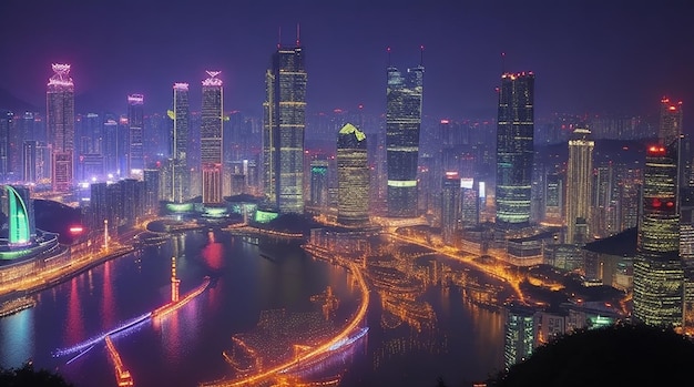 Luci della città della Cina Chongqing