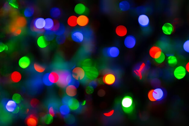 Luci di natale colorate bokeh sfondo