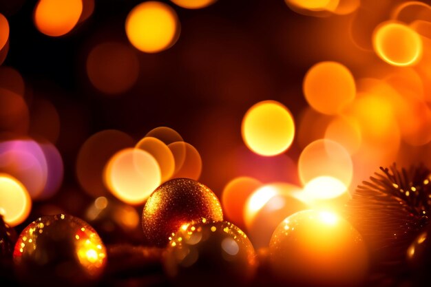 Luci di Natale con bagliore dorato Scintillio di scintillio Splendido sfondo bokeh sfocato