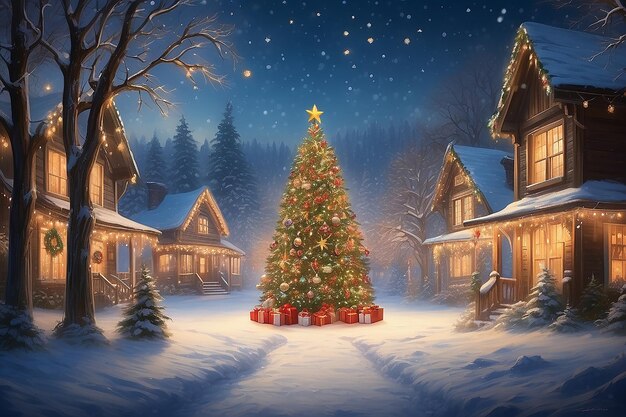 Luci di Natale sfocate sullo sfondo Vintage in stile vacanza bokeh astratto