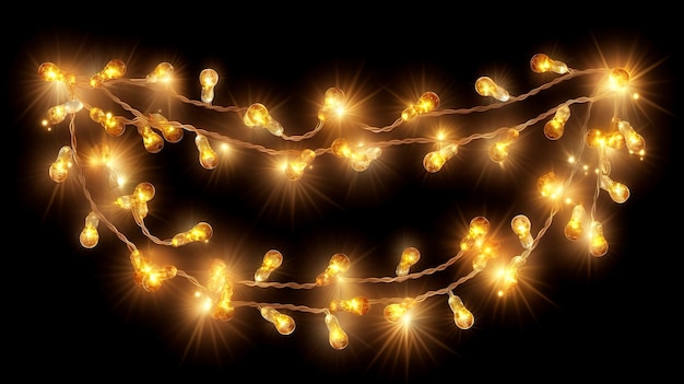 luci di Natale sfondo di Natale con decorazione di luci d'oro luci di natale