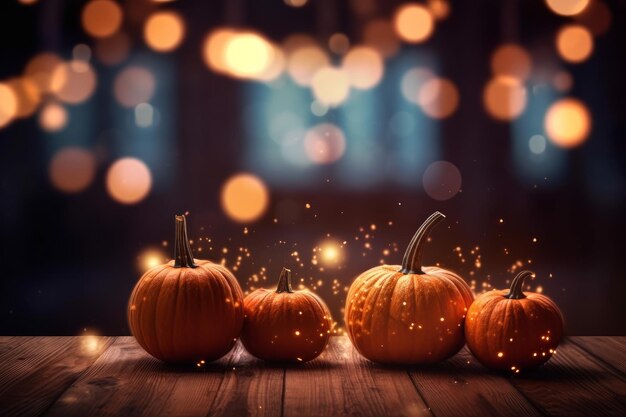 Luci di zucca di Halloween Generate Ai