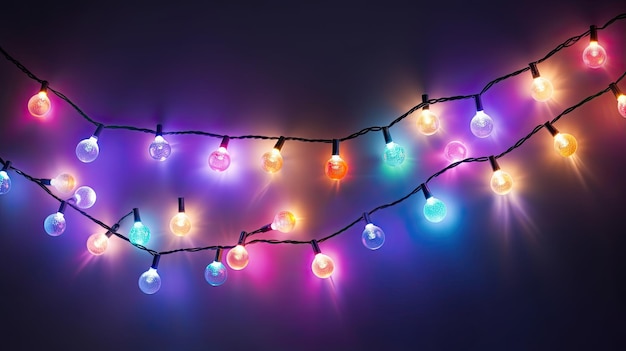 Luci natalizie colorate con spazio per il testo