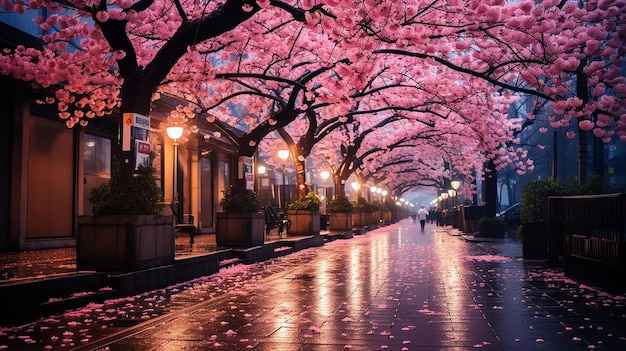 Luci notturne di Tokyo con Sakura