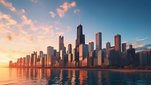 Luci scintillanti della città di Chicago