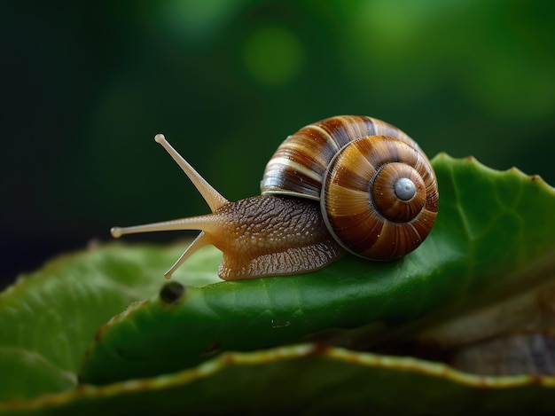 Lumaca d'uva su una foglia verde