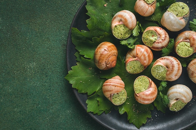 lumache di uva farcite in cucina francese di Borgogna