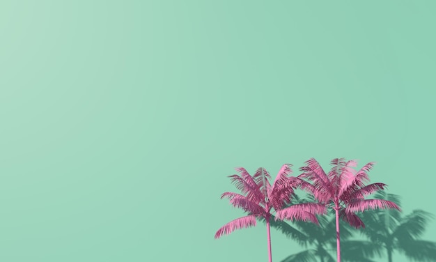 Luminosa estate colorata palma tropicale sfondo d rendering