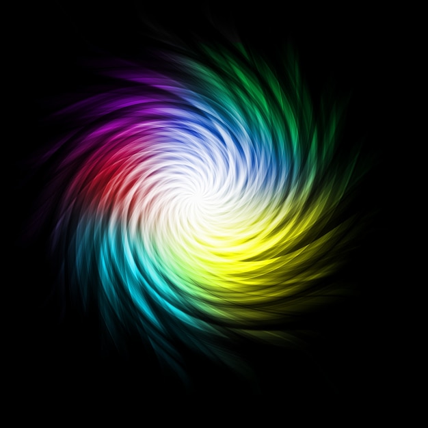 Luminose curve multicolori che formano una spirale