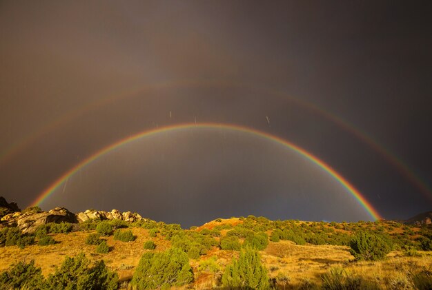 Luminoso colorato arcobaleno naturale.