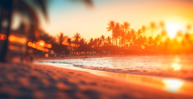 Luminoso concetto di vacanza sulla spiaggia soleggiata al mare oceano turismo AI immagine generata