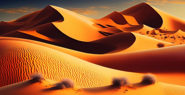 Luminoso sole cocente nel deserto Immagine generata dall'intelligenza artificiale