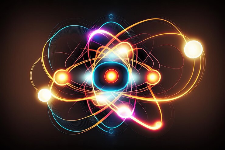 Photo luminous digital creation emitting bright light generative ai
