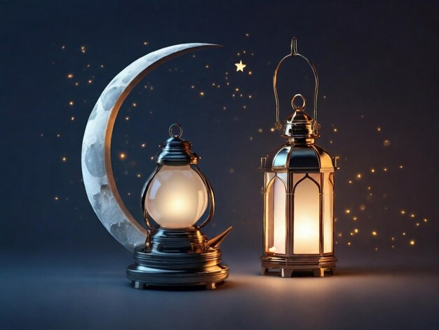 Luna 3d e leant per il Ramadan e l'Eid