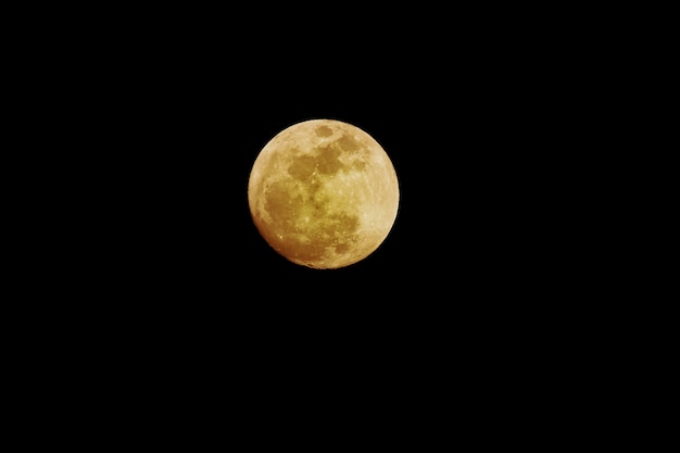 Luna piena isolata sul nero