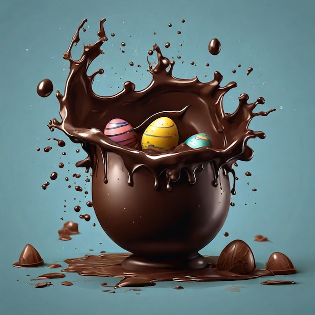 Lunedì di Pasqua cioccolato scuro spruzza illustrazione vettoriale