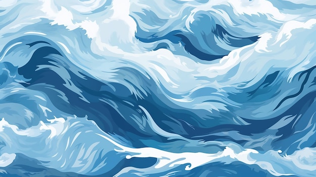 lungo banner sfondo modello onde del mare blu