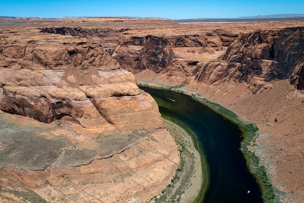 Luogo di avventura. Canyon nell'area ricreativa nazionale del Glen Canyon. Scenic Horseshoe Bend canyon sul fiume Colorado in Arizona.