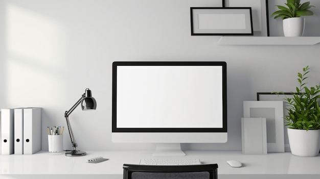 Luogo di lavoro creativo moderno con scrivania