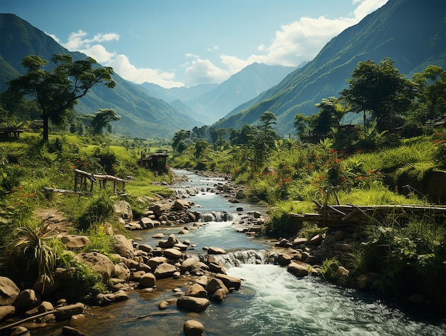 Luogo naturale mondiale con foto del fiume