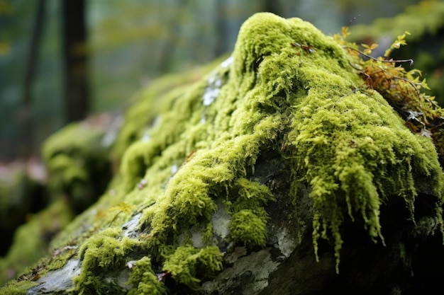 Lush Overgrown lichen rock Generate Ai