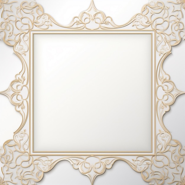 lusso islamico arabo ornato cornice di specchio dorato motivi floreali e geometrici