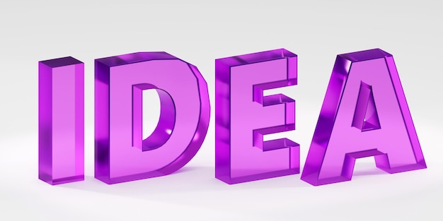 Lussuosa idea di iscrizione in vetro su podio grigio sfondo liscio leggero leggero rendering 3D