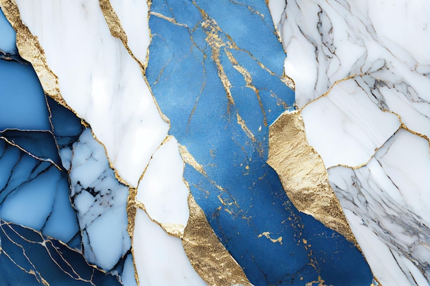 Lussuosa struttura in marmo blu e oro