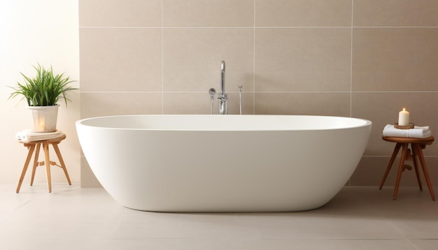 Lussuosa vasca da bagno freestanding bianca