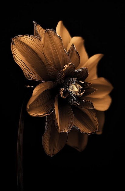 Lussuoso fiore marrone con uno sfondo scuro Squisita fotografia d'arte floreale