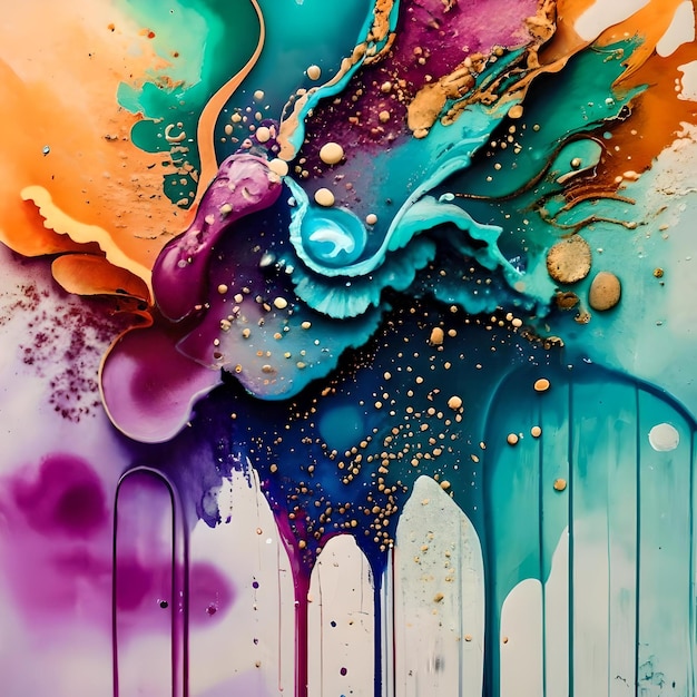 lussuoso inchiostro colorato e spruzzo d'acqua arte con inchiosto di alcol arte astrazione