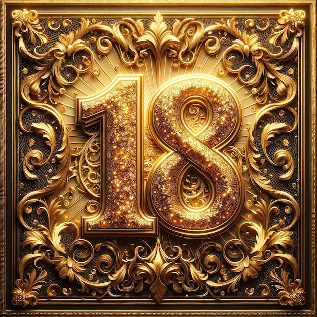 Lussuoso numero di luccioli d'oro per il 18° compleanno