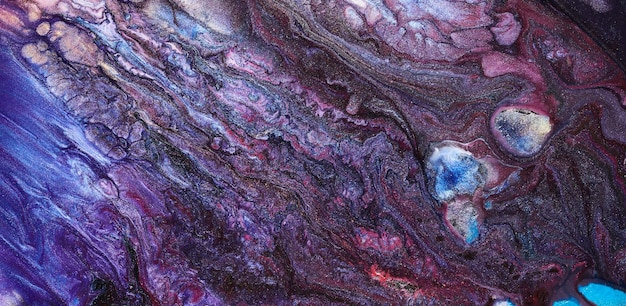 Lussuoso sfondo astratto scintillante arte liquida Mix di vernice a contrasto multicolore macchie di inchiostro alcolico trama di marmo Motivo di stampa moderno