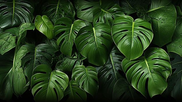 Lussureggianti motivi a foglia di Monstera