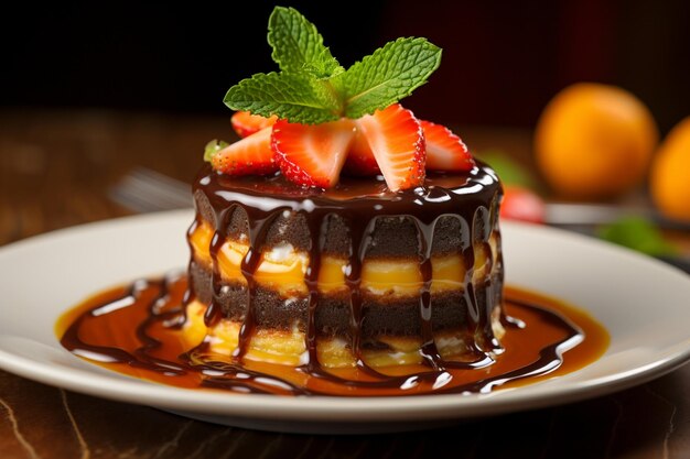 Luxurious Chocolate Drizzle Flan (Flan di cioccolato di lusso)