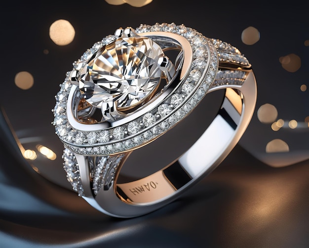 Luxury costosi anelli nuziali d'argento con diamanti