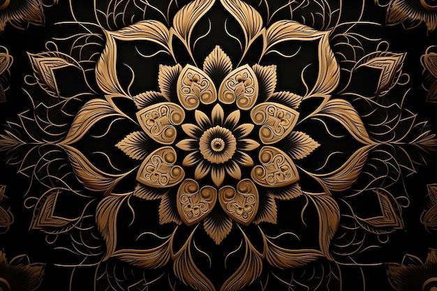 Luxury ornamentale mandala design sfondo in colore oro