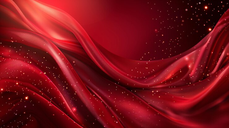Luxury red satin smooth fabric background for celebration
