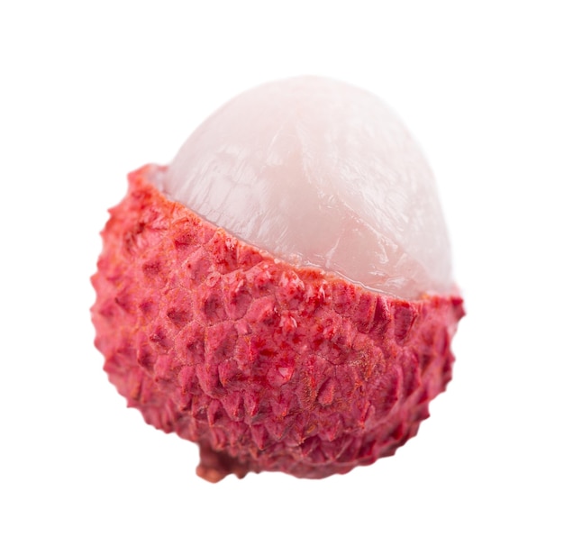 Lychee frutta isolata su sfondo bianco tropicale esotica fresca frutta matura litchi chinensis clipping