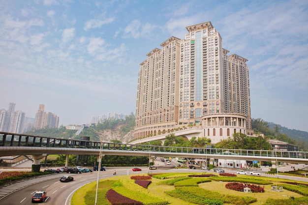 Macao, Cina - 12 novembre 2018: Vista del ponte e delle strade a Taipa One Grantai, appartamenti e condominio a Macao