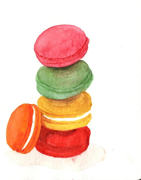 macaron ad acquerello