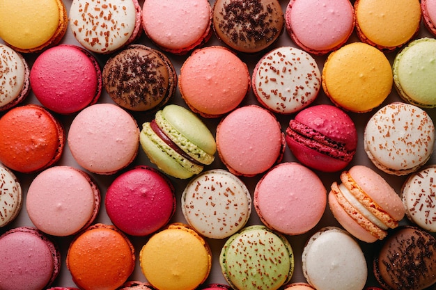 Macaroni colorati assortiti Closeup con AI generato