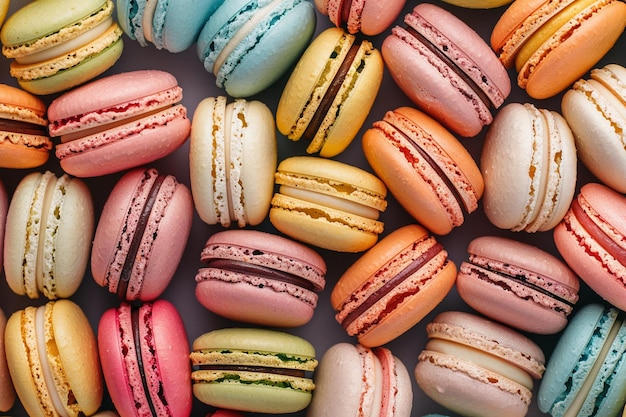 Macaroni colorati assortiti Closeup con AI generato