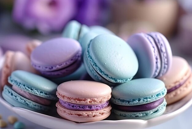 Macarons turchese e viola