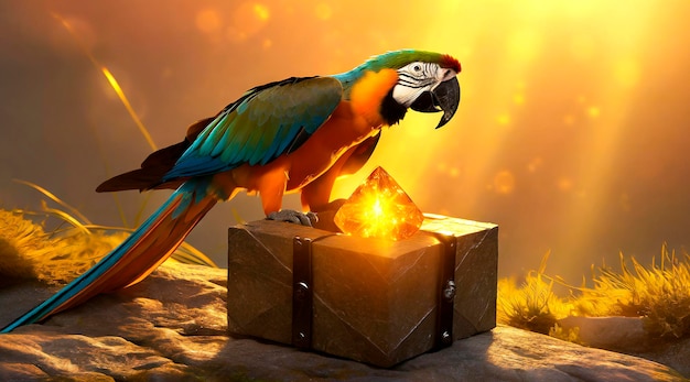 Macaw com diamante raro LootBox