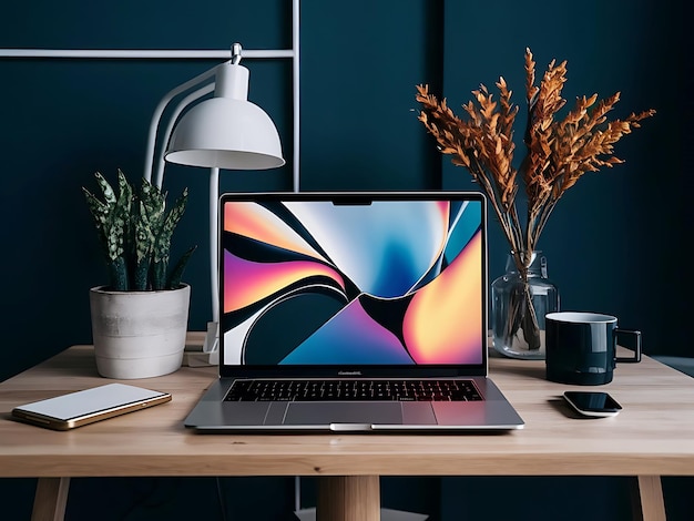 Macbook Mockup con sfondo monocromatico minimalista