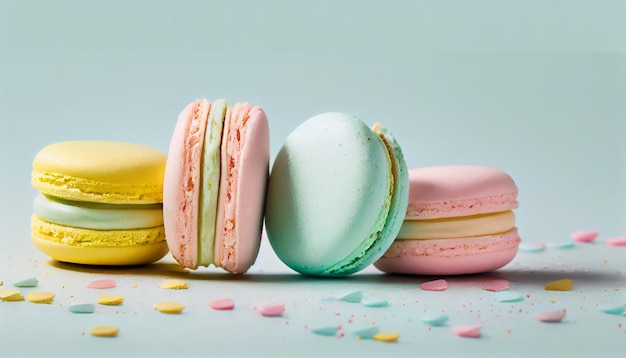 Maccheroni o macarons francesi colorati pastello d&#39;annata