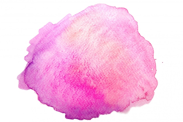 Macchia di acquerello rosa, viola e arancione con tratti di vernice colorata tonalità