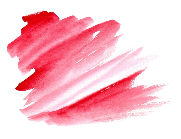 Macchia rossa dell'acquerello per testo o logo su sfondo bianco