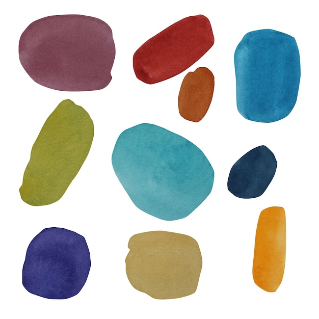 Macchie di acquerello Armonia di colore Illustrazione su uno sfondo isolato Combinazione di colori Sfondo acquerello